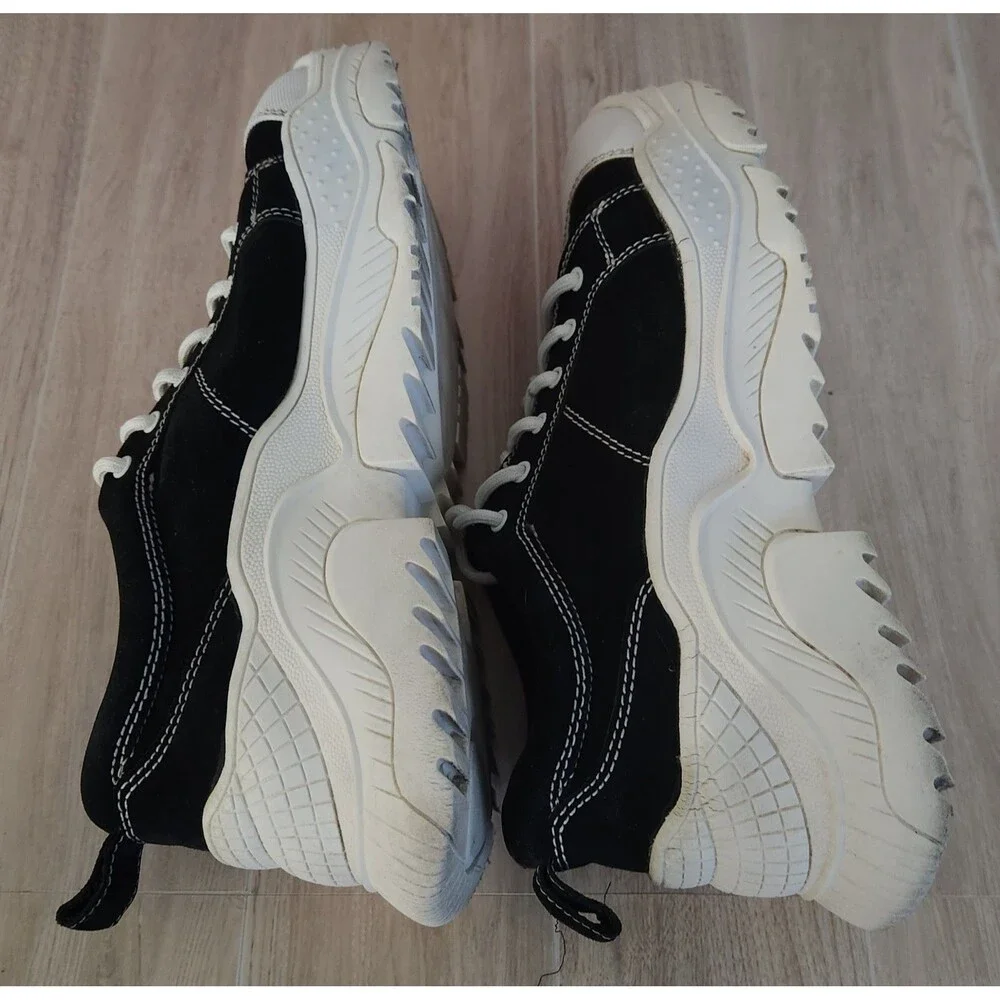 Jeffrey Campbell Women's Sneakers Size 8.5 Black Fabric White Chunky Soles